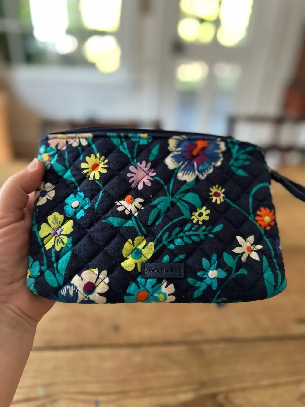 Vera Bradley purse wallet wristlet blue floral wildflowers Cottagecore clutch